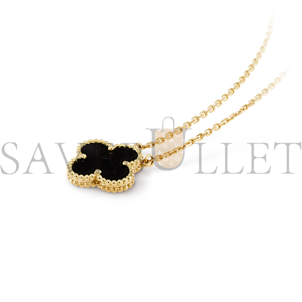 VAN CLEEF ARPELS VINTAGE ALHAMBRA PENDANT - YELLOW GOLD, ONYX VCARA45800 VAN CLEEF ARPELS VINTAGE ALHAMBRA PENDANT - YELLOW GOLD, ONYX VCARA45800